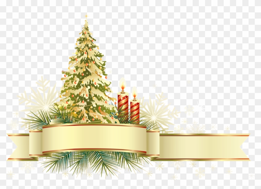 Gold Bow Clipart - Christmas Tree Frame Png #1017290