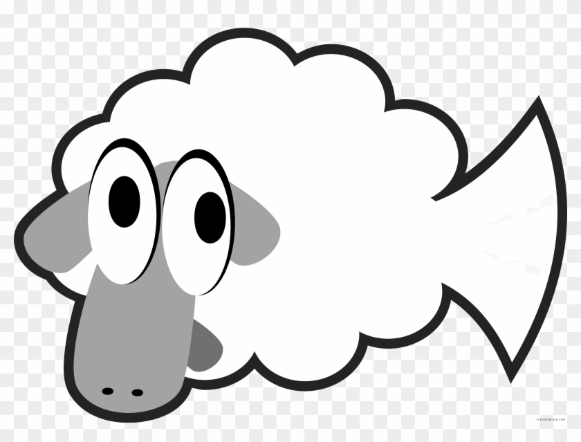 Cartoon Sheep Animal Free Black White Clipart Images - Sheep Cartoon Png #1017329