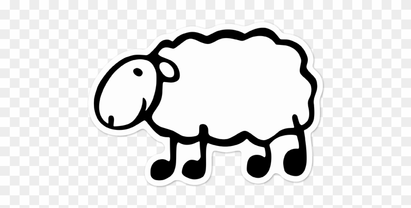 Car & Motorbike Stickers - White Sheep Sticker 100 X 70mm #1017339