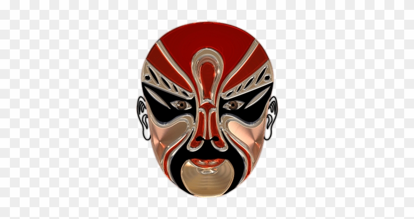 Chinese Opera Red Mask - Jewelry Beijing Opera Facial Masks Glass Cabochon Lever #1017393