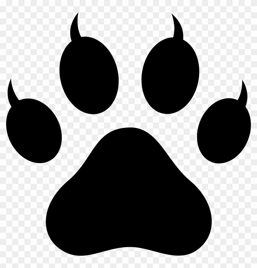 Dog Paw Print Clip Art Free Download - Black Panther Paw Print #1017435