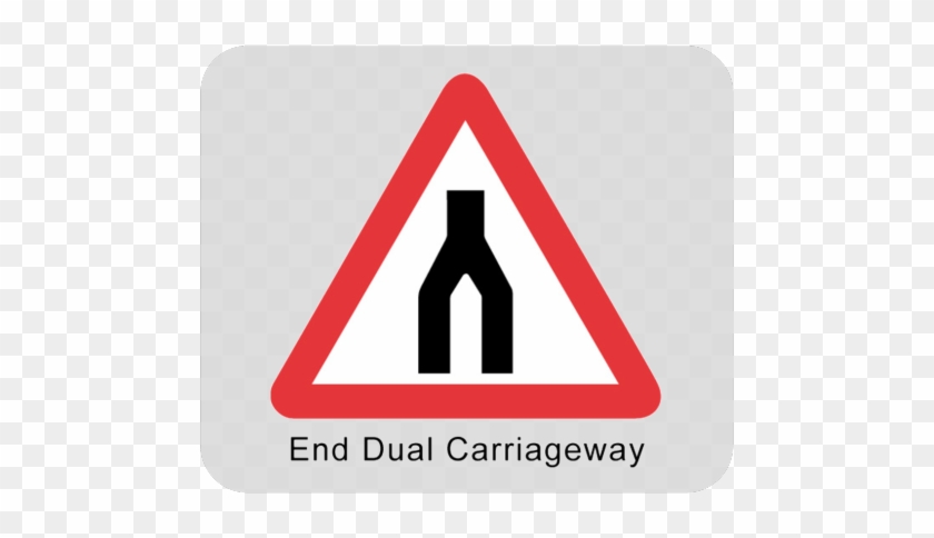 Road Sign End Of Dual Carriageway - Traffic Sign #1017491