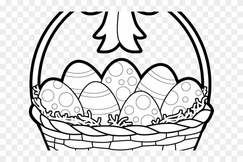 Drawn Basket Easter - Easter Egg Hunt Black And White #1017595