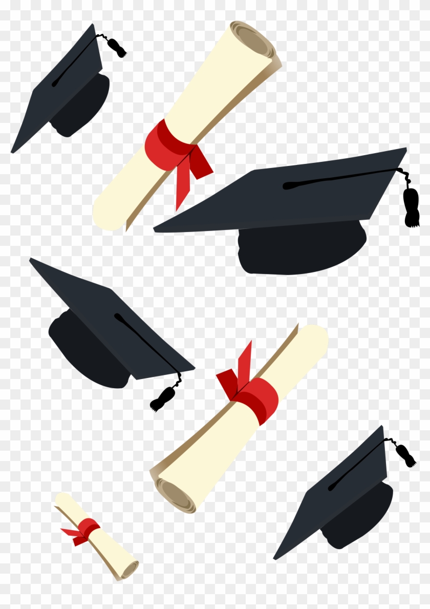 Graduation Ceremony Square Academic Cap Diploma Clip - Diy Graduation Card By Kids #1017653