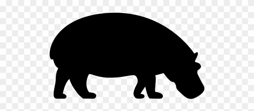 Hippopotamus Looking Right Free Icon - Silhouette Of A Hippo #1017736