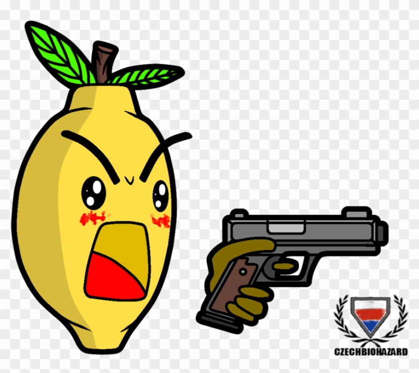 Lemon Chibi With A Gun By Czechbiohazard - Lemon Cartoon With Gun #1017814