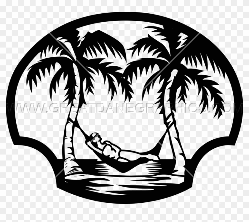Vacation Hammock - Palm Trees Hammock Black And White #1017881