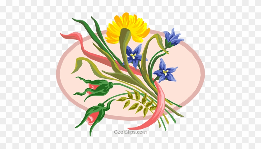 Wildflower Bouquet Royalty Free Vector Clip Art Illustration - Flower #1018012