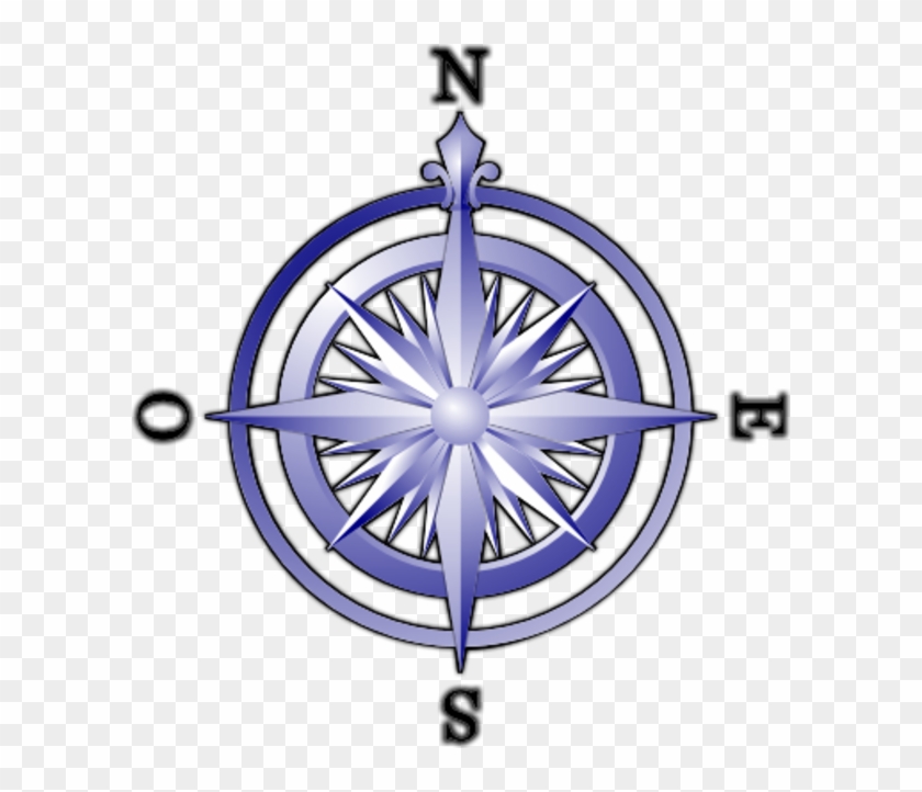 Compass North South East West Large Clipart - Brujula Rosa Delos Vientos #1018045