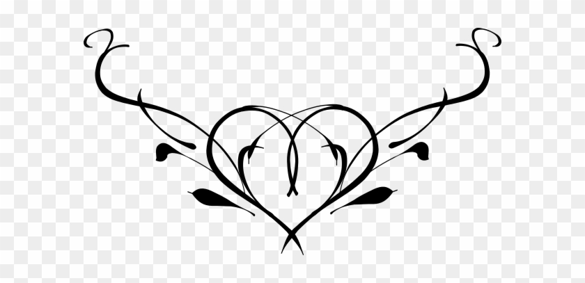 Vine Heart2 Clip Art At Clker - Vines With Hearts Black And White #1018110