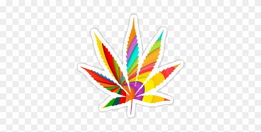 Psychedelic Weed Leaf Download - Marijuana Leaf Outline #1018114