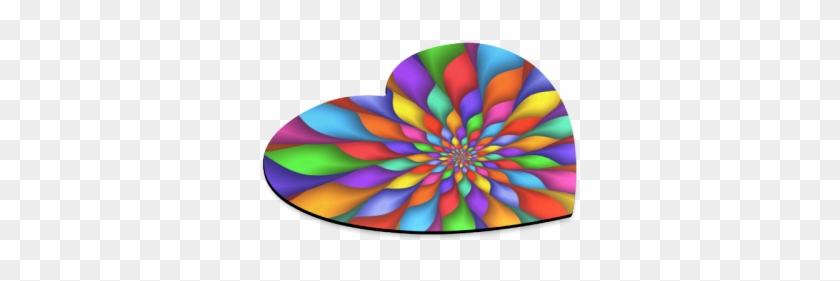 Psychedelic Rainbow Spiral Heart-shaped Mousepad - Circle #1018127