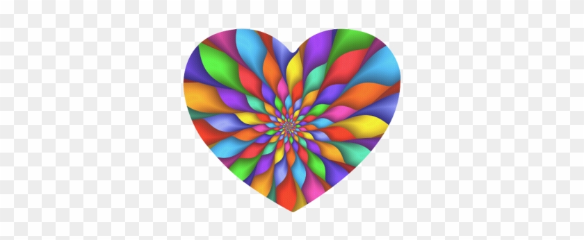Psychedelic Rainbow Spiral Heart-shaped Mousepad - Artsadd Custom Psychedelic Rainbow Spiral Custom Laptop #1018133