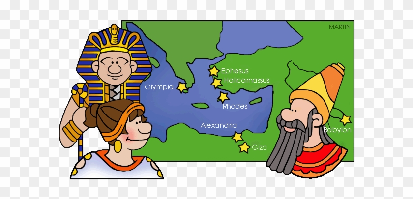 Ancient World History Clip Art - 7 Wonders Of The Ancient World Map #1018275