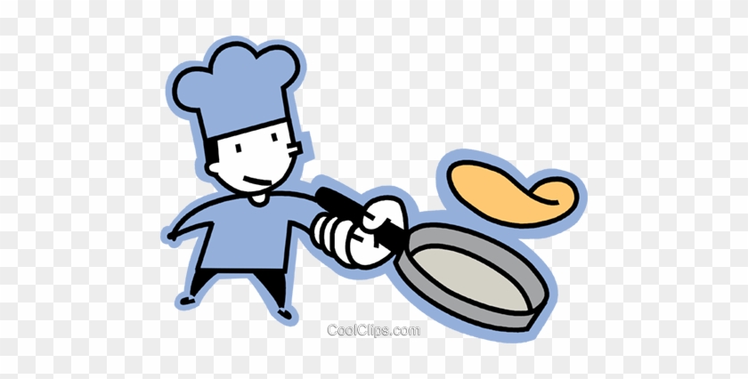 Chef Flipping A Pancake Royalty Free Vector Clip Art - Clip Art #1018546