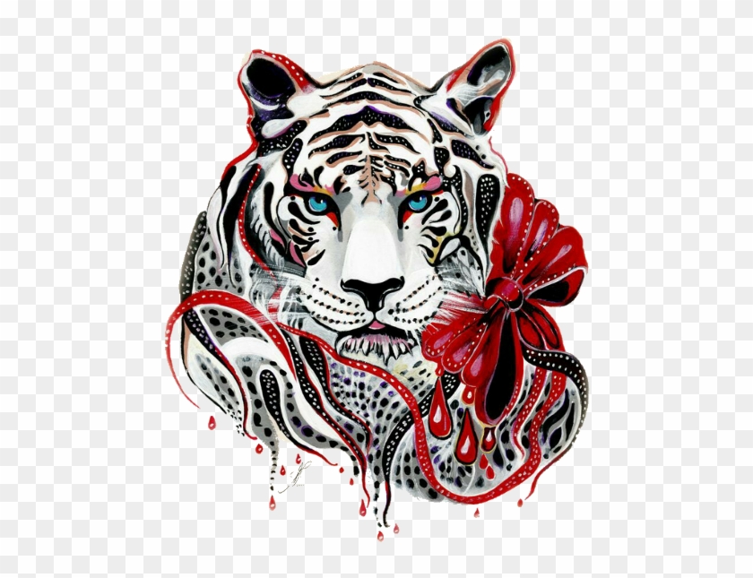 White Tiger Art Painting Printmaking - Tiger Artistic #1018555
