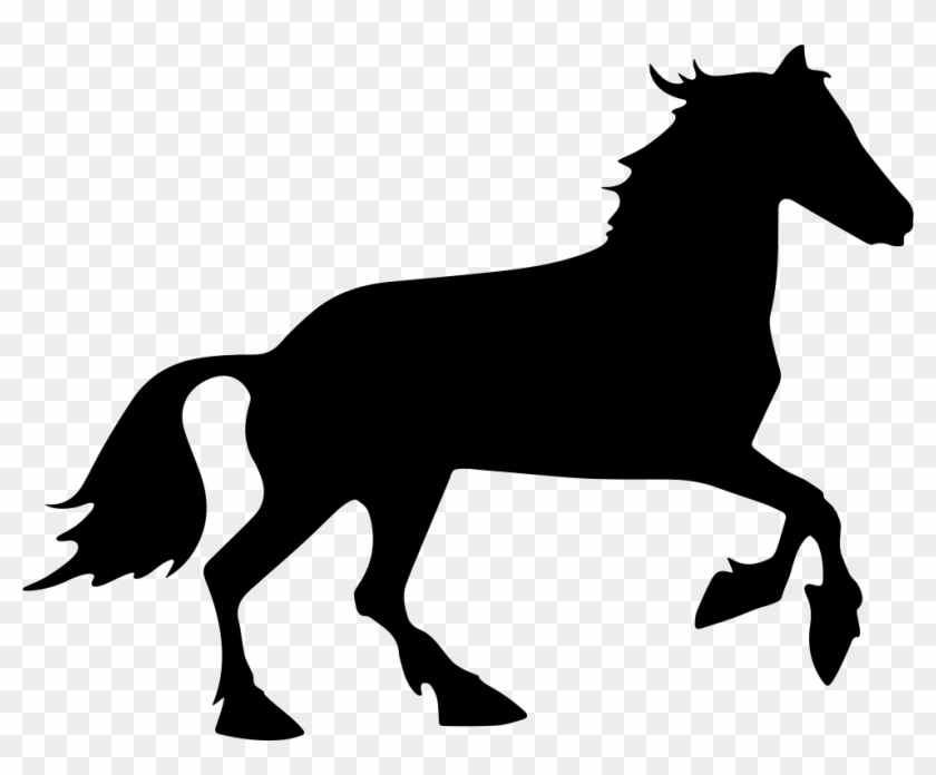 Horse Black Shape Comments - Pferd Schwarz Weiß Clipart #1018668