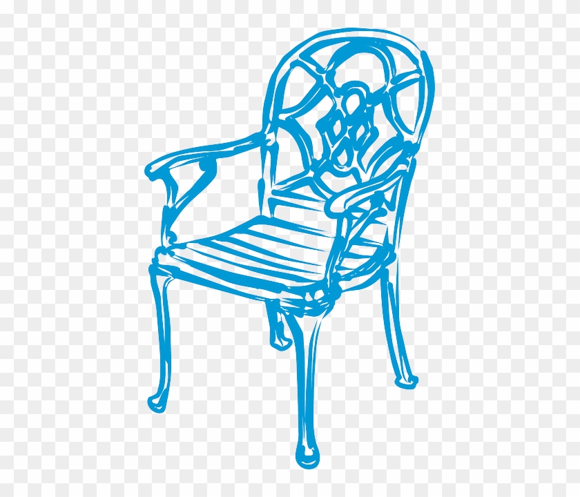 Slim, Blue, Chair, Cartoon, Automatic - Blue Chair Clip Art #1018714