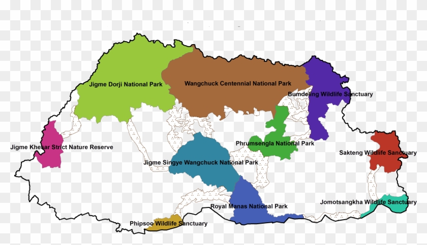 Footer Map - National Parks Of Bhutan Map #1018952
