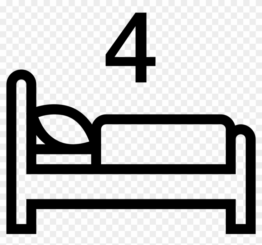 Four Beds Icon - Bed Outline Icon #1019258