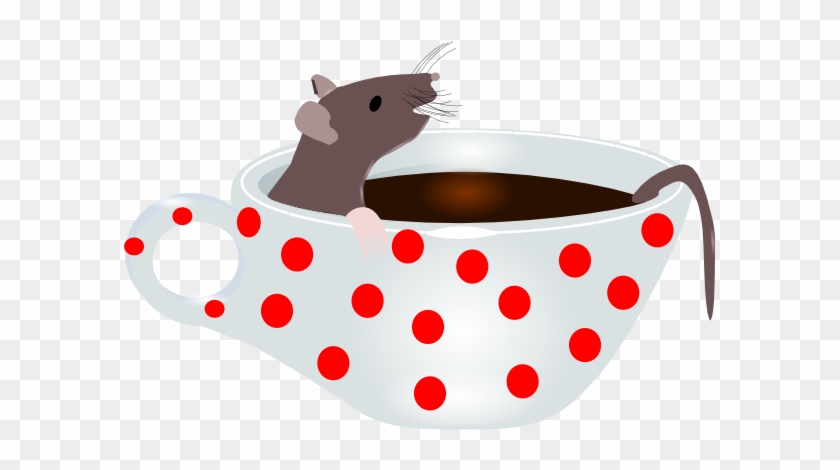 Teapot Clipart Free - Cartoon-maus, Die In Einer Schale Kaffee Sitzt Postkarte #1019261