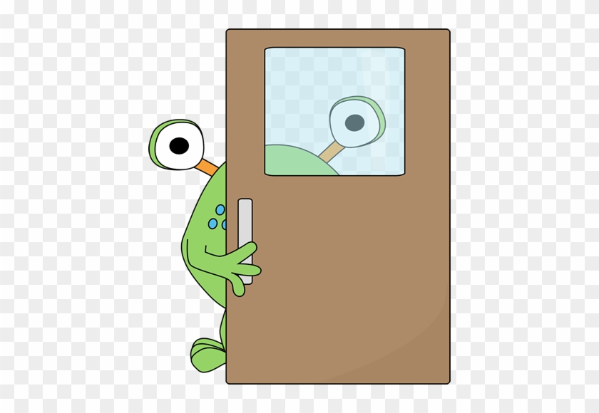 Monster Behind A Door Clip Art - Clip Art #1019270