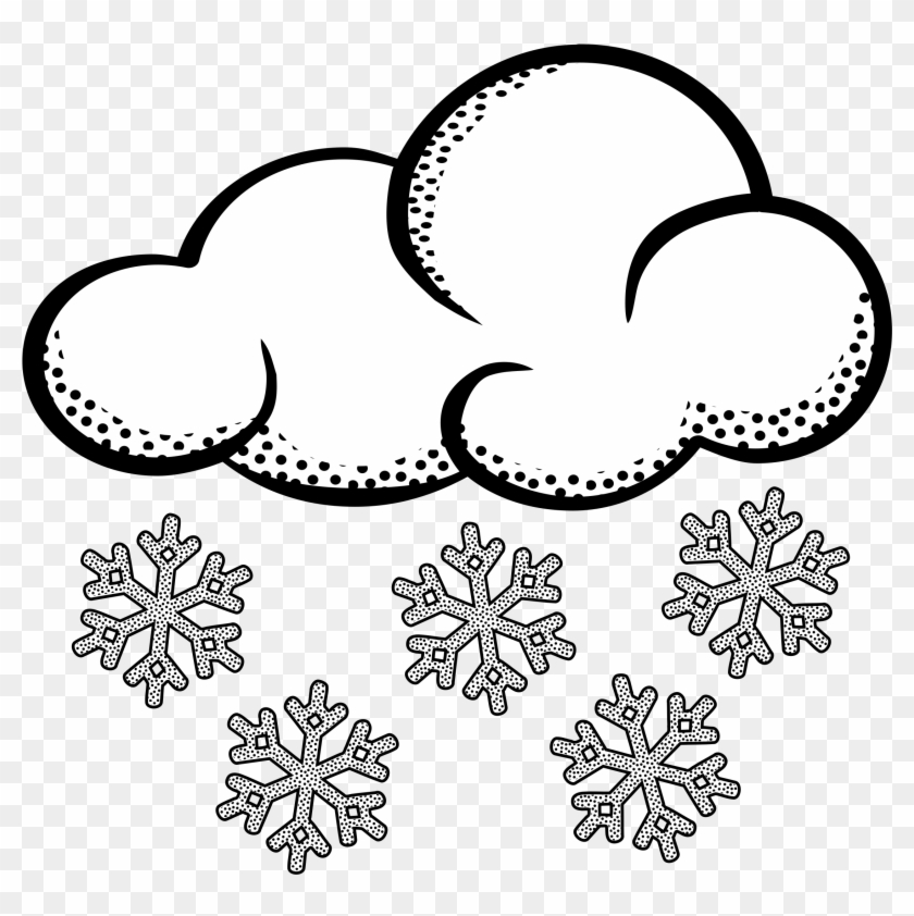 Snowfall Clipart Snow Cloud - Clipart Rain Black And White #1019523