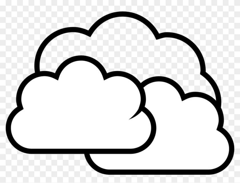 Drawn Cloud Transparent Background - Cloudy Clipart Black And White #1019814