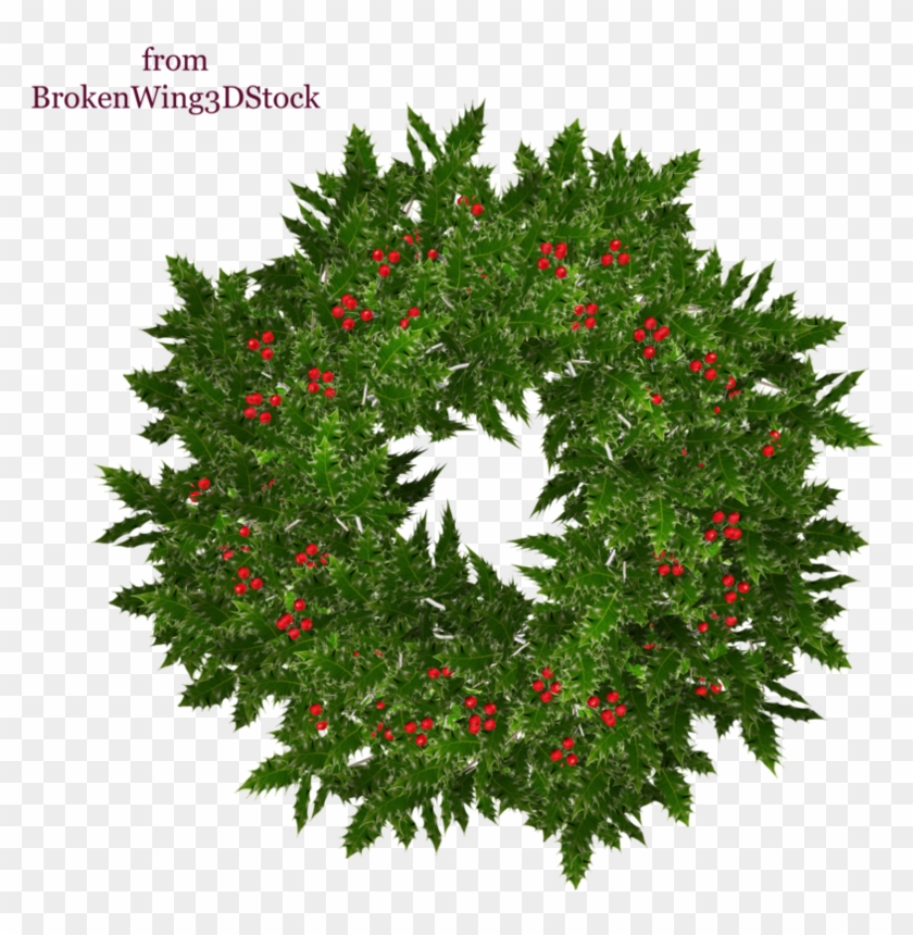 Holly Wreath By Brokenwing3dstock - Weihnachtskranz 2 Postkarte #1019838