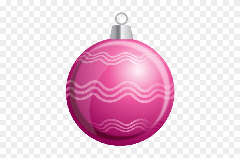 Stripes Pink Bauble Transparent Png - Bauble On Transparent #1019943