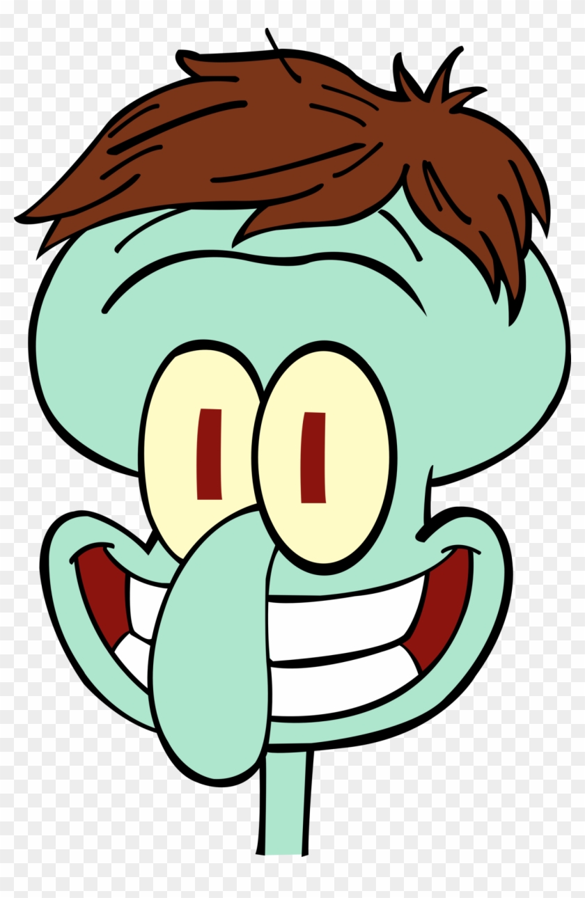 Smile Squidward By Animalsss-d5adnhm - Squidward Head Png #1019993