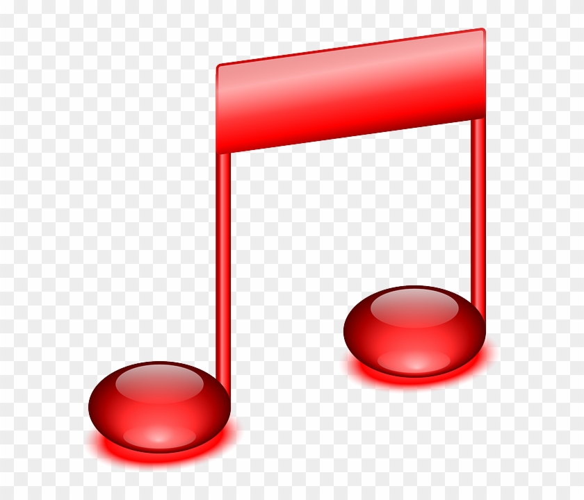 Music, Musical, Sound, Melody - Red Music Note Clip Art #1020074