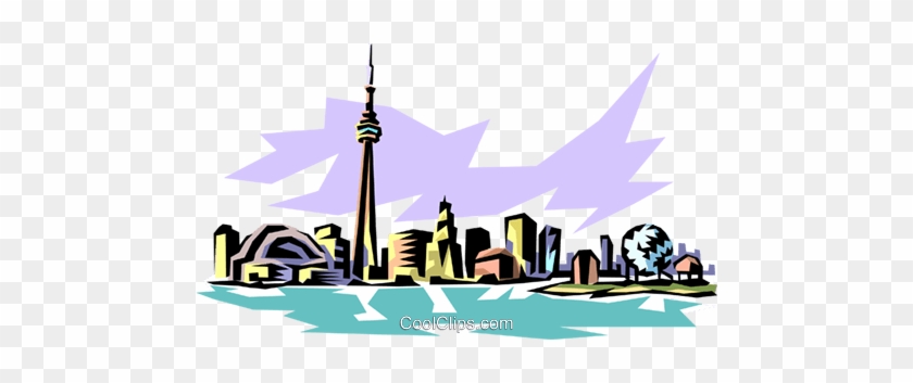 Toronto Skyline Royalty Free Vector Clip Art Illustration - Toronto Skyline Black And White #1020085