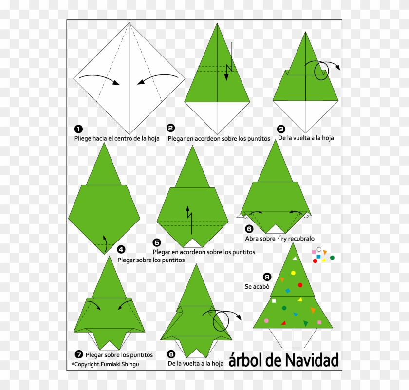 Origami Rbol De Navidad Arbol De Navidad De Origami - Make A Origami Christmas Tree #1020203