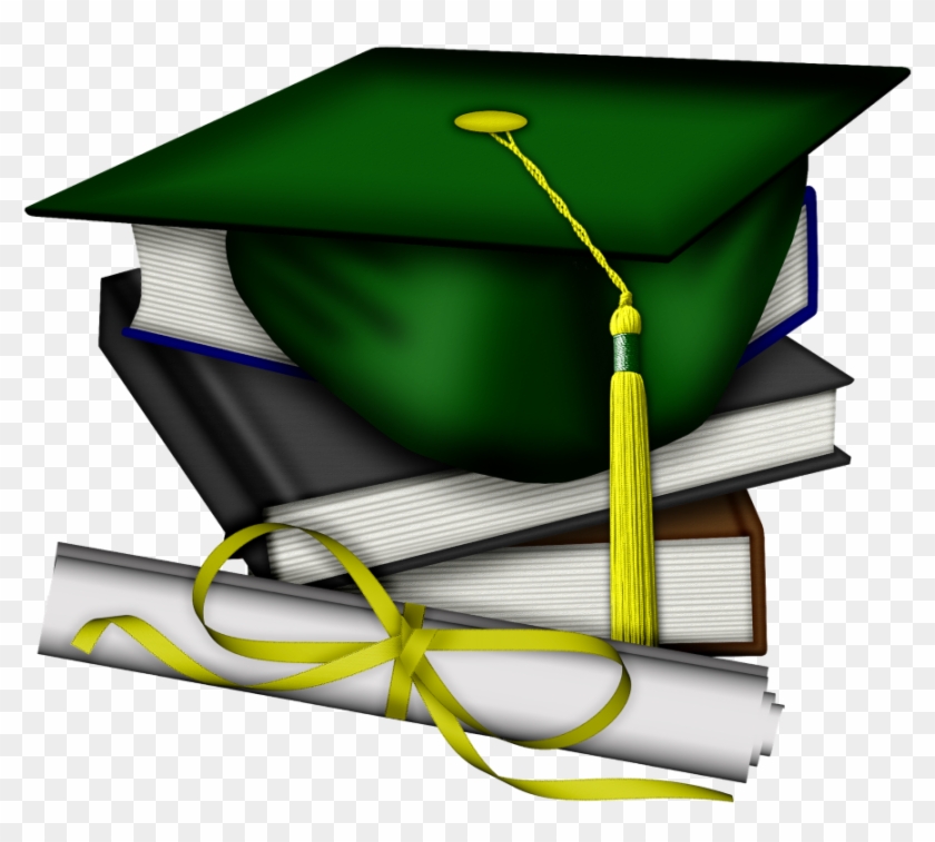 Graduation Clipart Green And Gold Hat John F - Free Graduation Clip Art #1020232