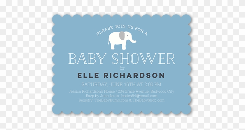 Boy Elephant Baby Shower Invitation - Baby Shower #1020327