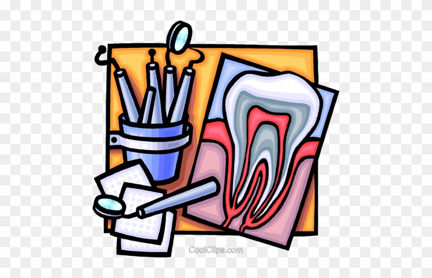 Cross Section Of A Tooth Royalty Free Vector Clip Art - Dentist Tools Clipart #1020467