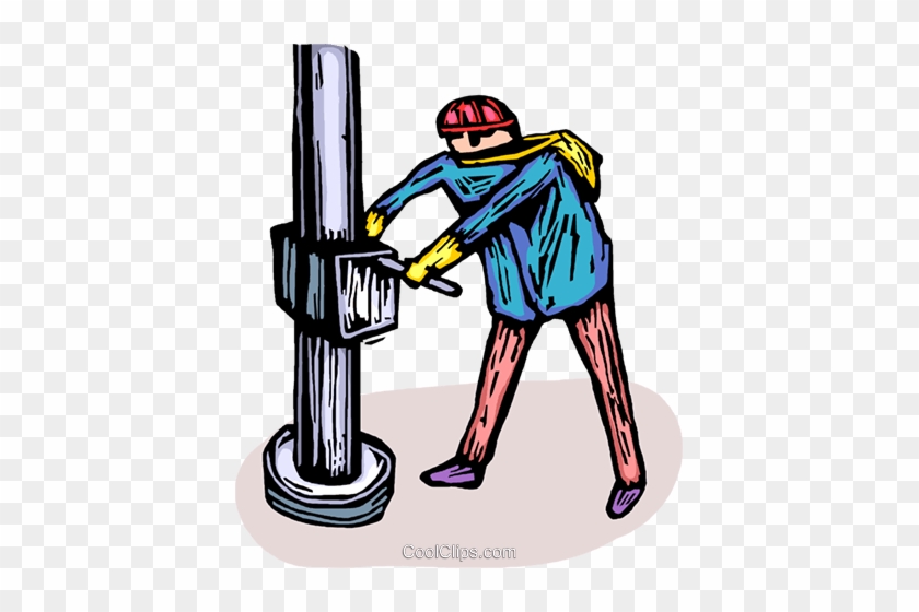 Man Working On An Oil Rig Royalty Free Vector Clip - Laborer #1020472