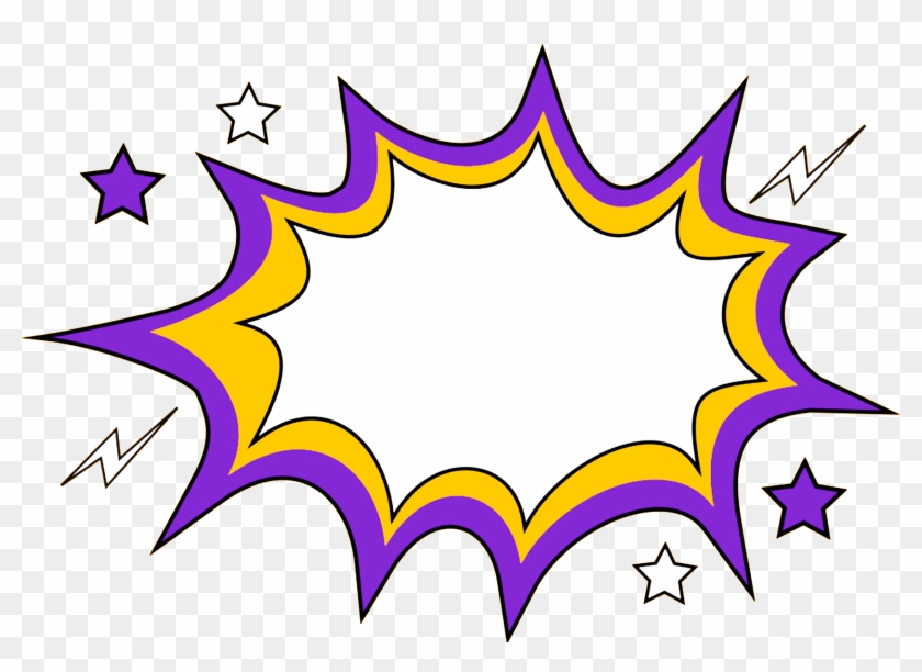 Comic Book Comics Pop Art Illustration - Violet Yellow Border Png #1020483