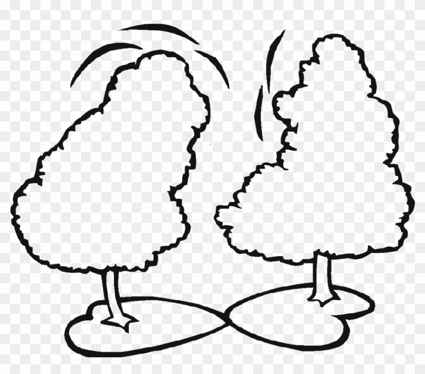 Pine Tree Clipart Two Tree - Two Trees Coloring Page #1020574