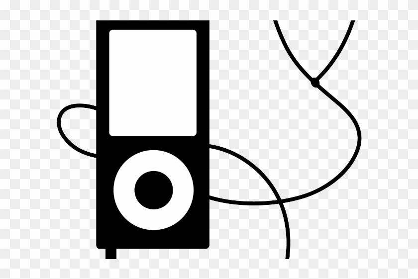 Headphone Clipart Mp3 Player - Mp3 Player Clipart Black And White #1020671