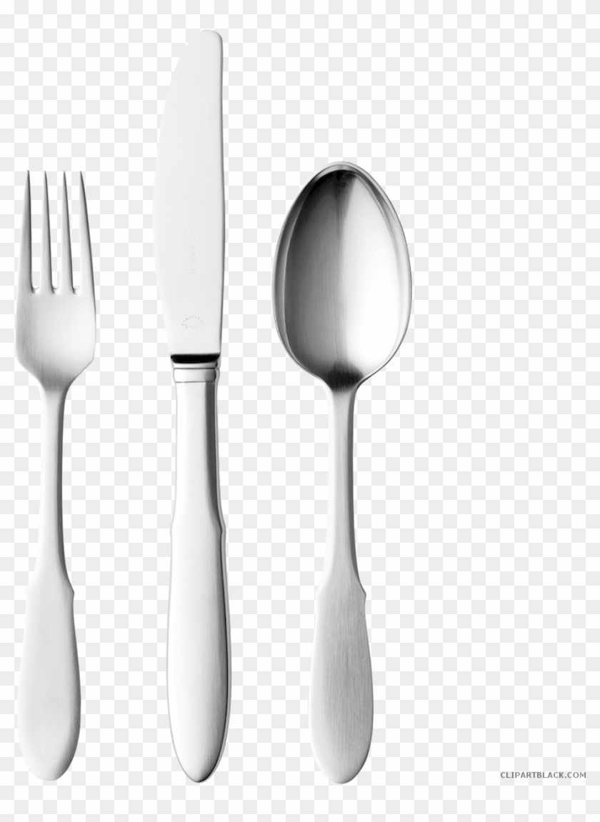 Knife Fork And Spoon Tools Free Black White Clipart - Knife Fork Spoon Clip Art #1020820