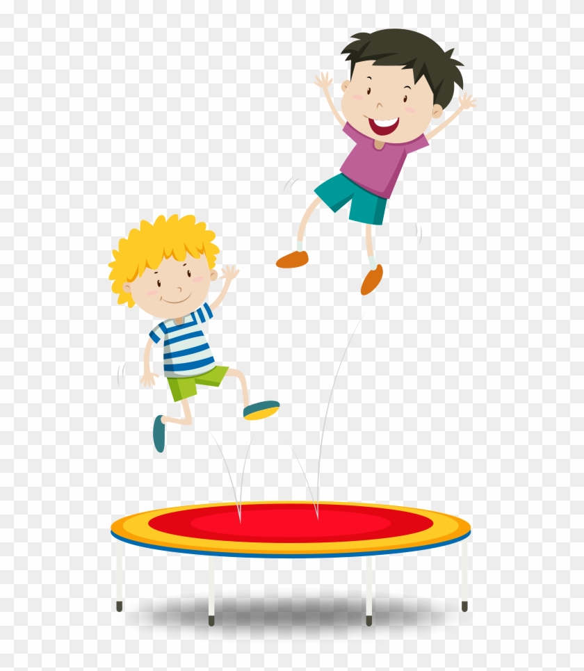 Zona Para Jugar Al Futbol Y Al Baloncesto, Parque De - Boys Jumping Clipart #1020886