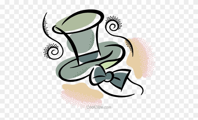 Top Hat And Bow Tie Royalty Free Vector Clip Art Illustration - Top Hat And Bow Tie Royalty Free Vector Clip Art Illustration #1021047