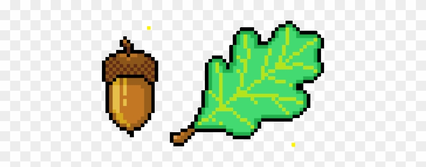 Acorn And Oak Leaf Tumblr - Acorn Pixel Art #1021074