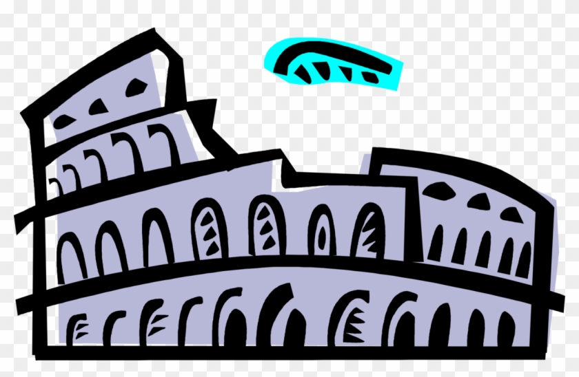 Vector Illustration Of Roman Forum Colosseum Or Coliseum - Vector Illustration Of Roman Forum Colosseum Or Coliseum #1021640