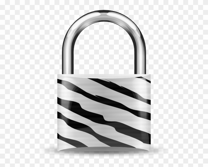 Padlock Zebra Clip Art At Clker - Lock Images Black And White #1021843