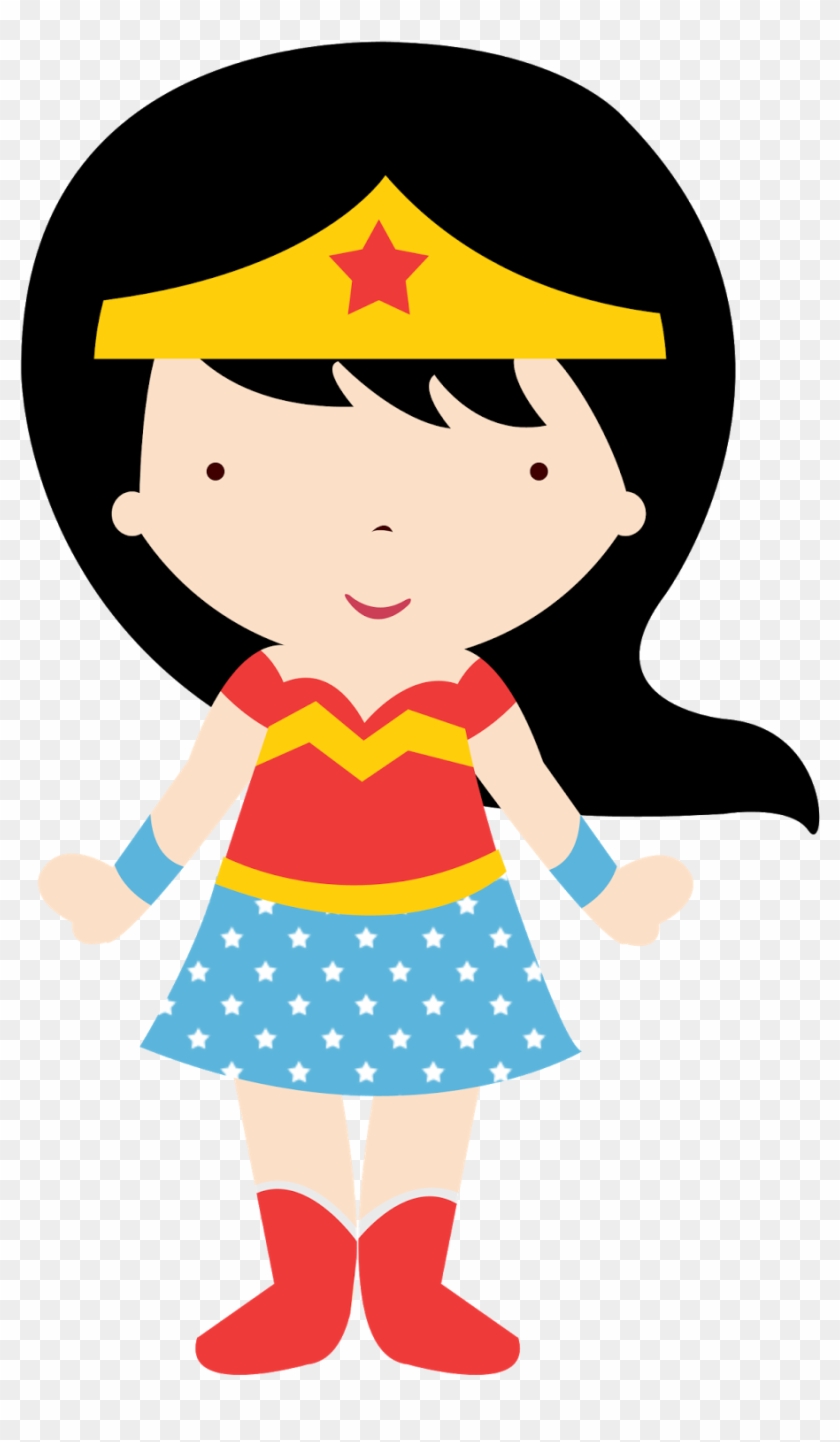 Wonder Woman Baby In Different Styles Clipart - Mujer Maravilla Caricatura Para Colorear #1021866