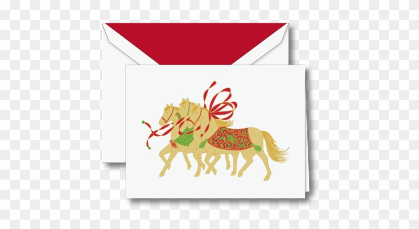 Christmas Greeting Card - Crane Galloping Holiday Horses Greeting Cards #1022021
