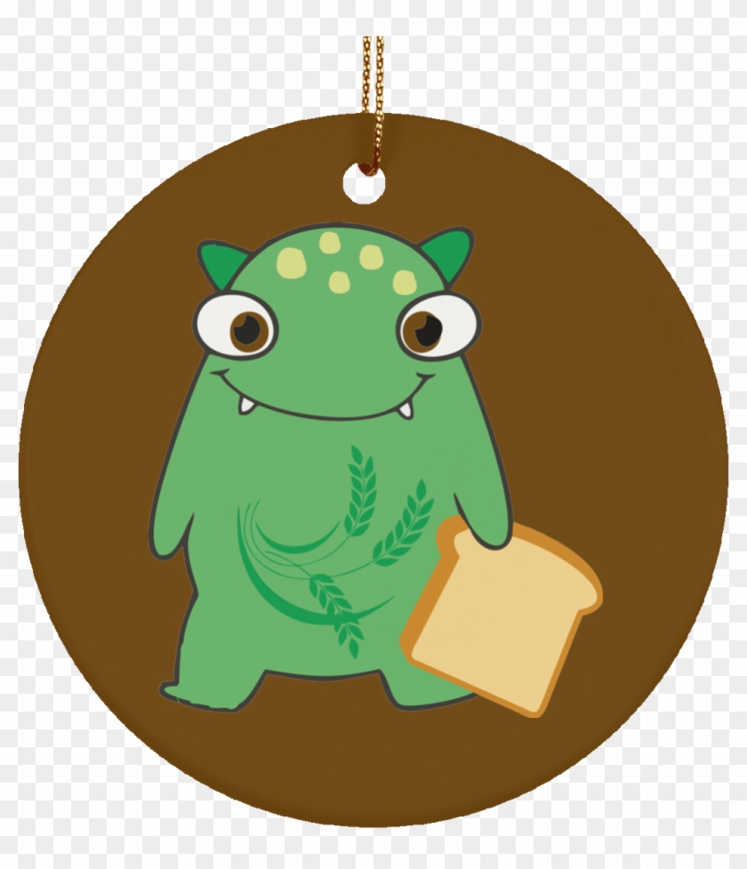 Celiac Disease Monster Ceramic Circle Ornament - Bitcoin #1022041